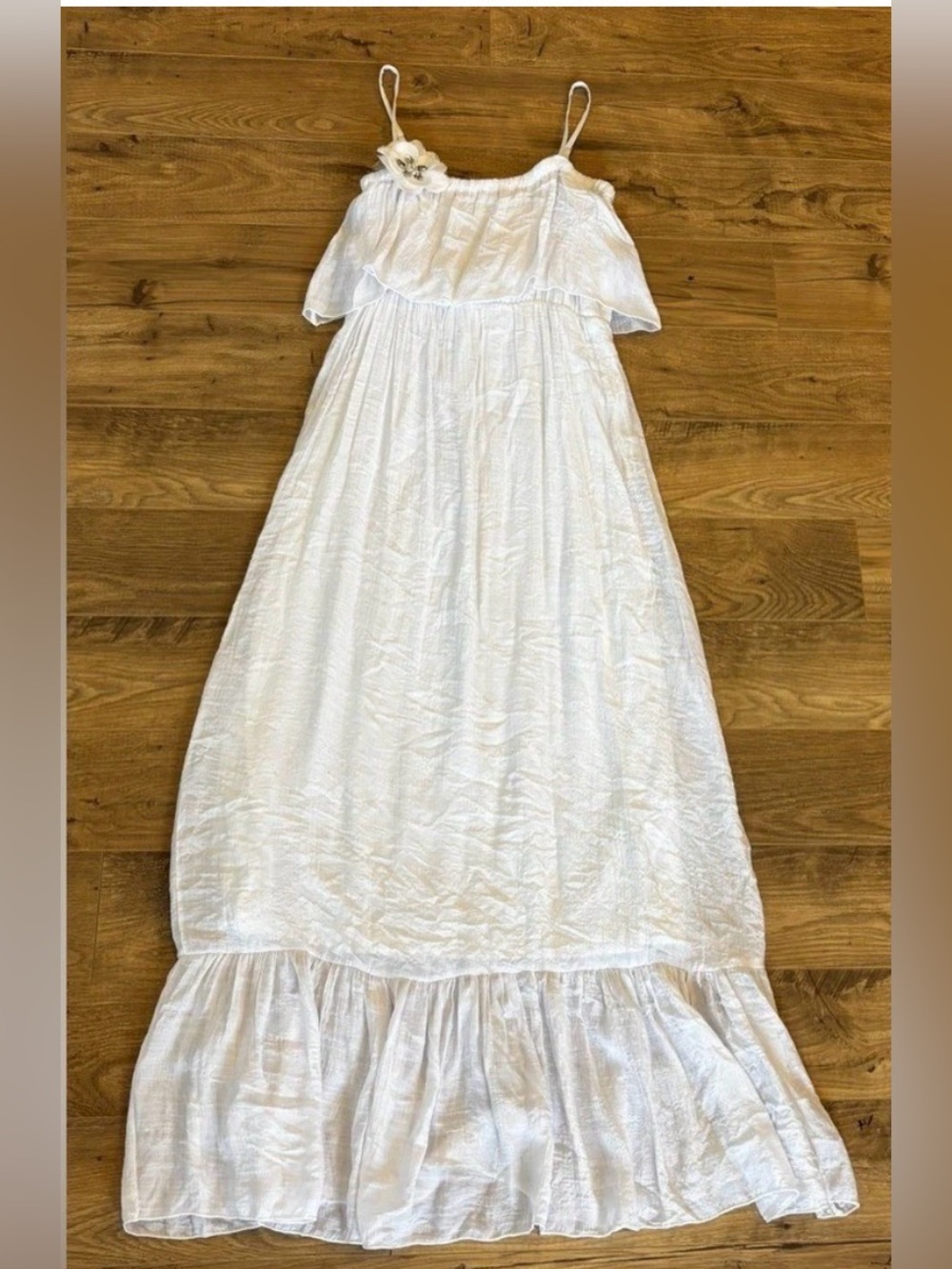 India Boutique White Off-The-Shoulder Maxi Dress – Boho Summer NWT One Size